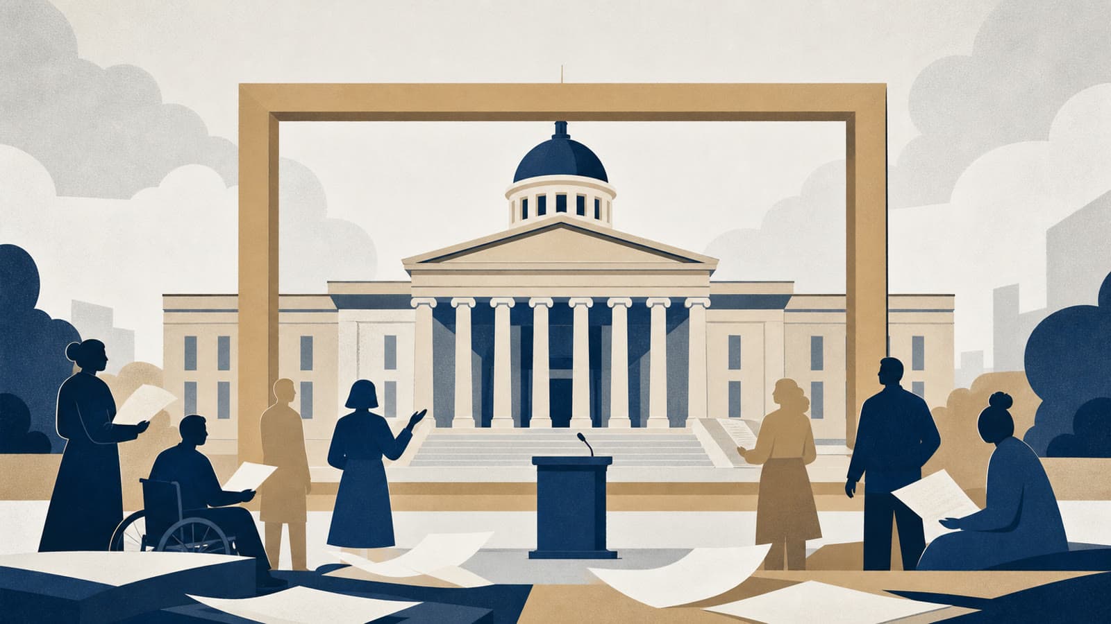 Editorial illustration for: Orwell Prizes widen the frame of political writing